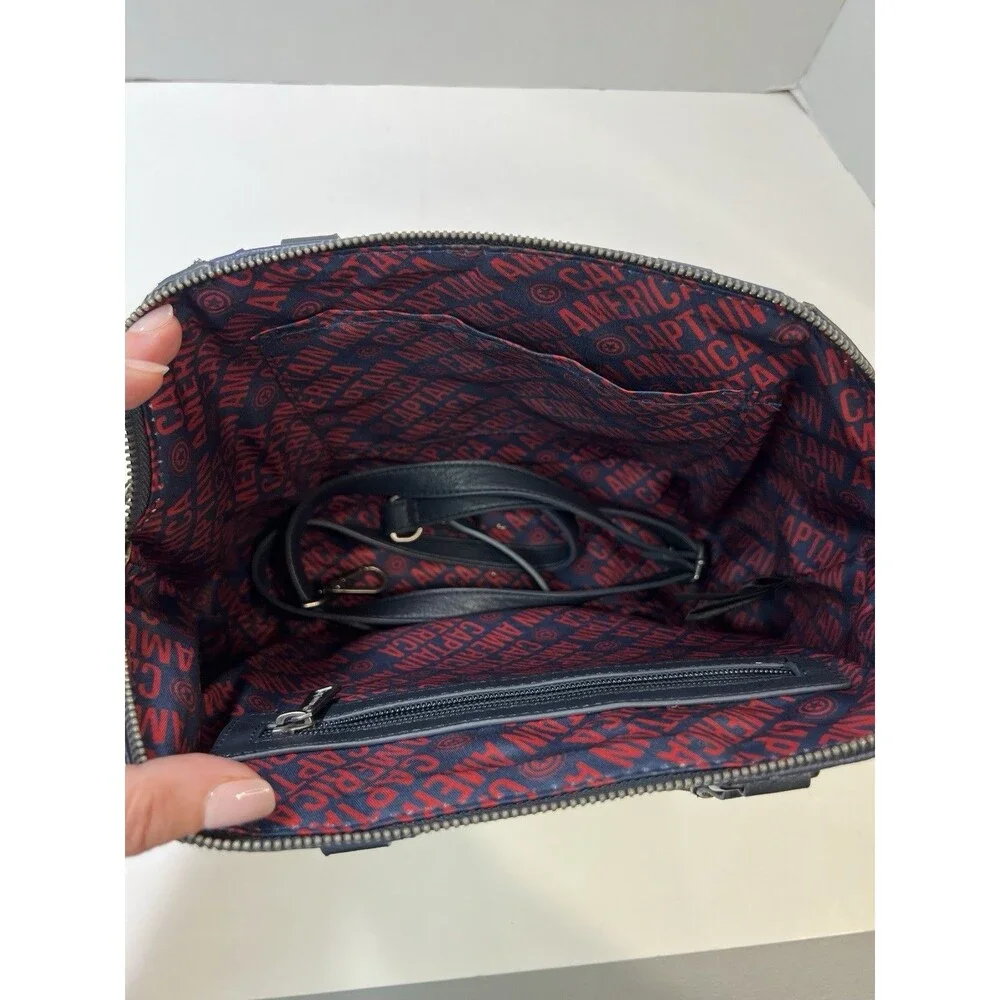 Loungefly Marvel Captain America Cosplay Crossbody Bag Silver Star Faux Leather